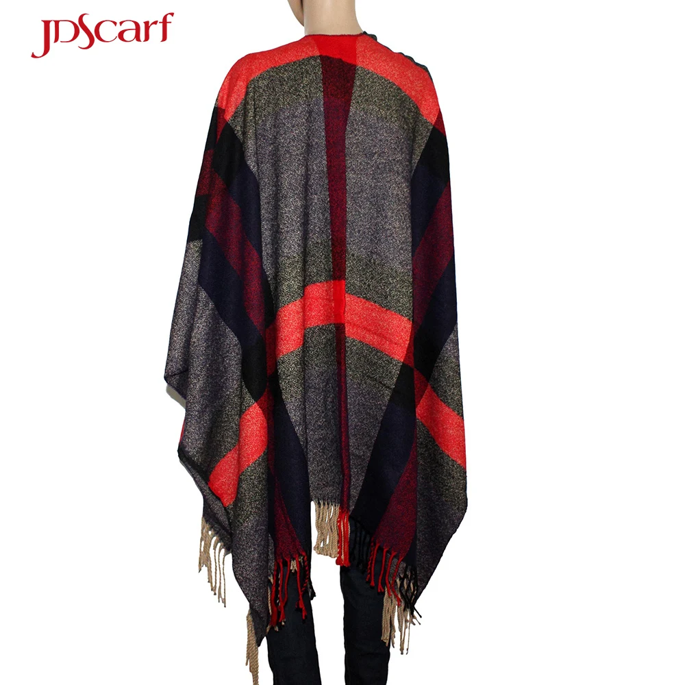 autumn-winter for women ponchos shawls plaid warm poncho