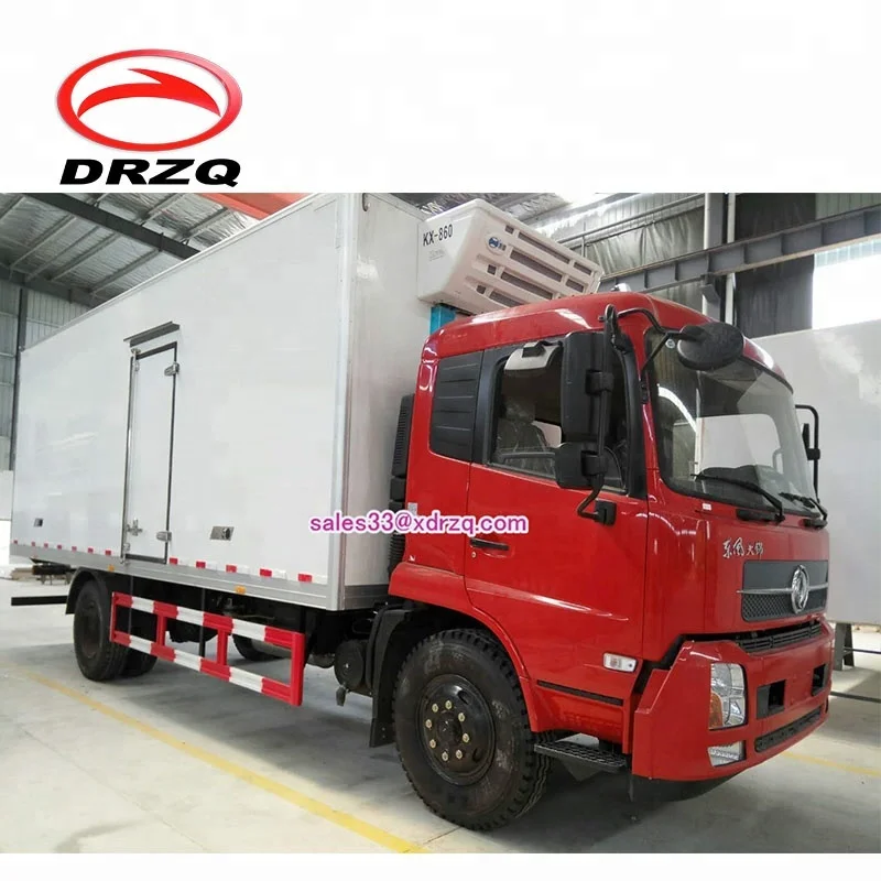 Dongfeng 8 tons fresh meet transport refrigerator truck, refrigerated truck box dimensions