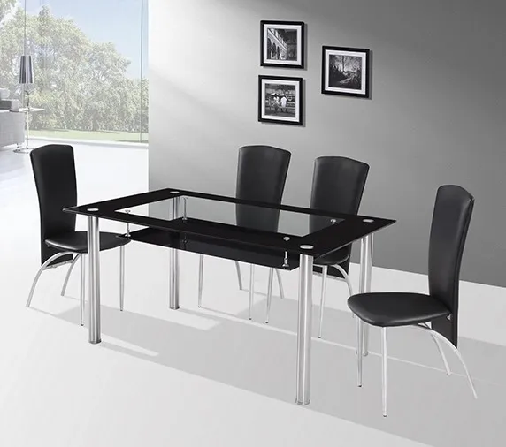 modern room furniture cheap tempered glass dining table designs