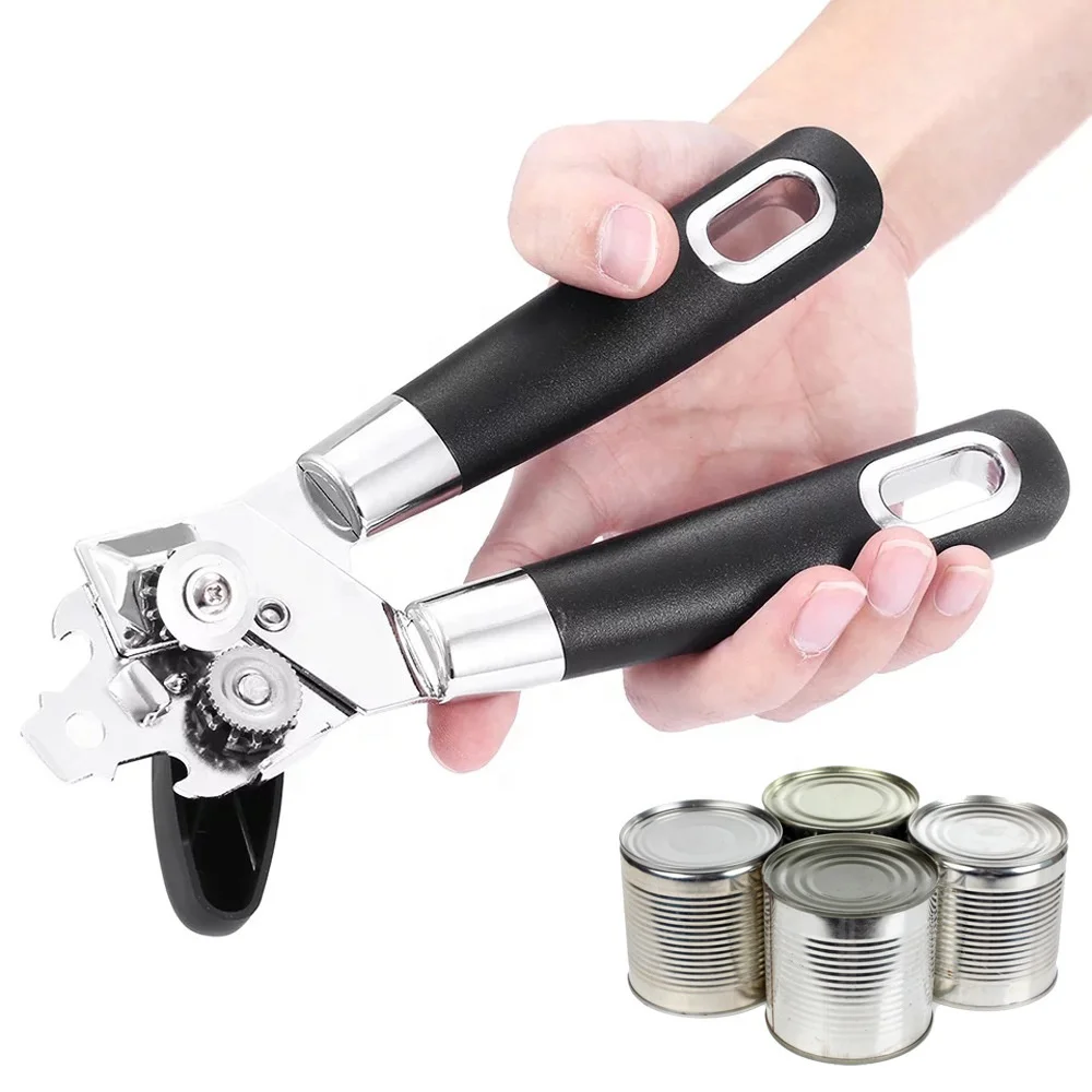 Wholesale Safety 3 In 1 Non-Slip Opening Tool Durable Multi-function Stainless Steel Manual Can Opener For Bottle