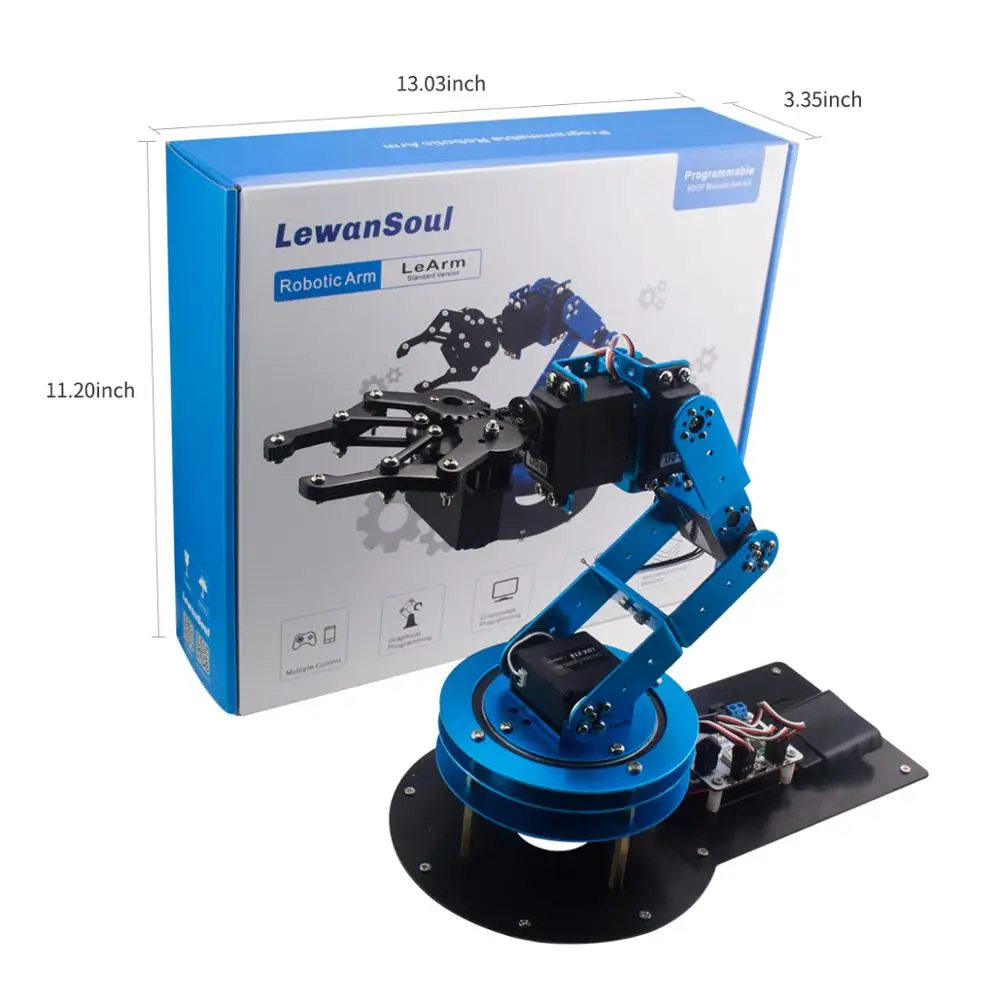Hiwonder pro arm assembly educational sceince robotic arm kit STEM electric control automatic robotic arm