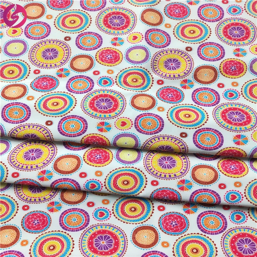 Small MOQ digital colorful circles printing child outwear 3 layer softshell fabric