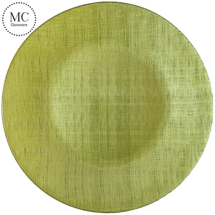 Silver plain wedding glass charger plates wholesale