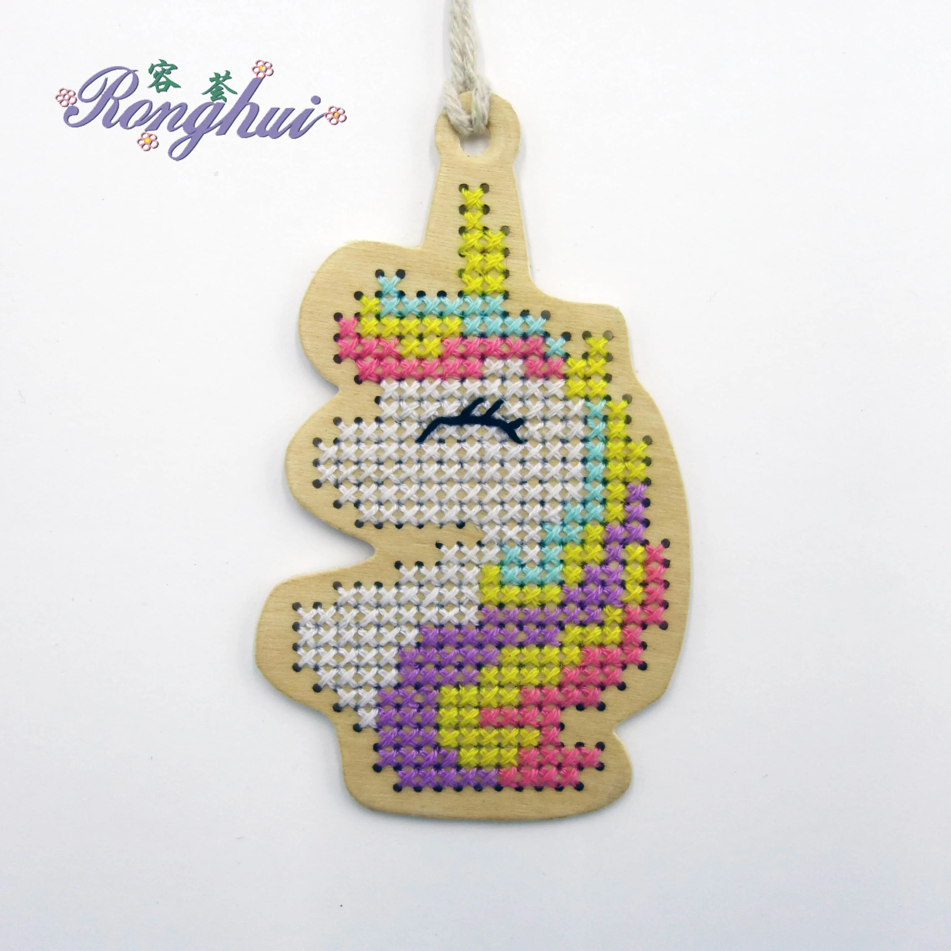 DIY Unicorn Rainbow laser cut out wood cross stitch kits