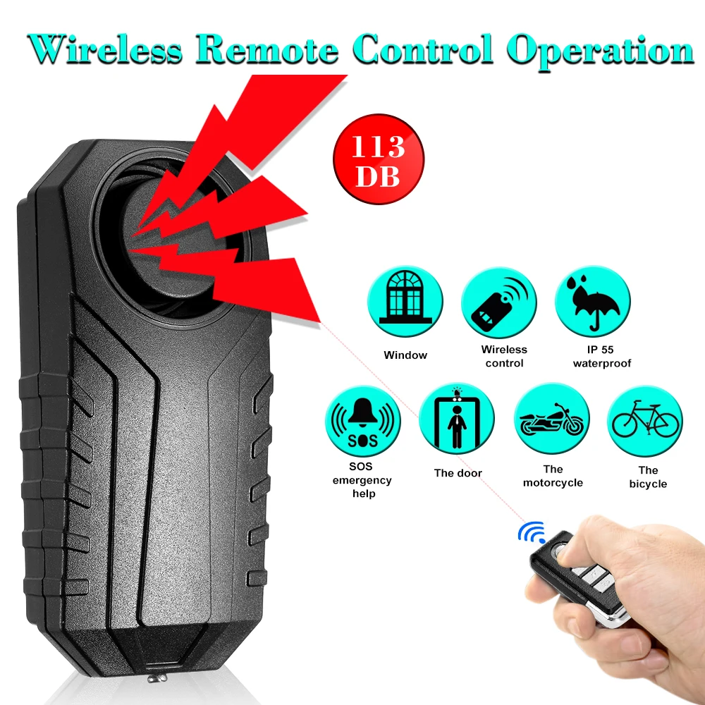 Wireless Door Vibration Alarm Intelligent Anti-theft Alarm Remote Control Alarm Sensor Adjustable Sensitivity
