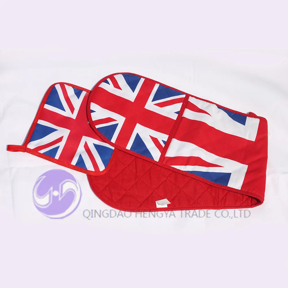 Custom design heat resistant cotton double oven mitt