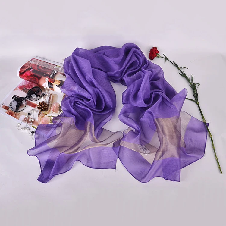 Различные цвета, дополнительный шелковый шарф из органзы, Женский хиджаб