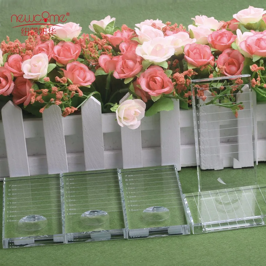 
Wholesale Crystal Glass Lash Tile Eyelash Glue Holder Private Label Eyelash Extension Tile 