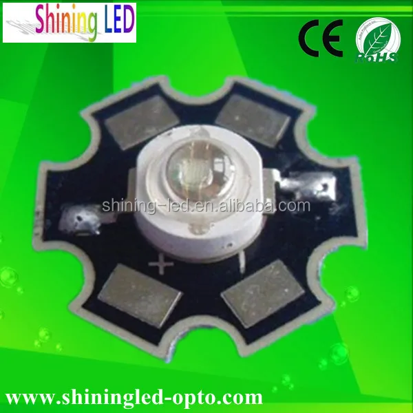 High Power Purple Ultraviolet 3W 365nm 375nm 385nm 395nm 405nm 415nm 425nm 435 UV LED Chip with dia 20mm Star PCB heatsink base