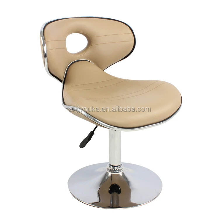 
Modern chrome base stainless steel bar stool minimalist bar chair for barber shop 