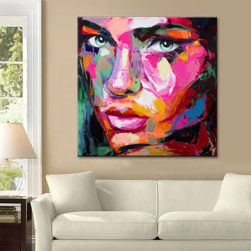 Colorful Woman palette knife Portrait hand painted Modern Pop Art cuadros decorativos other paintings wall graffiti art picture