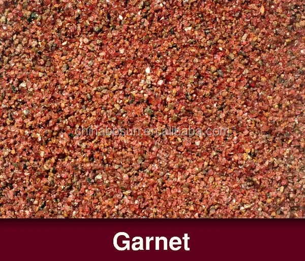 Garnet Sand Blasting 20/40 30/60 W60 W80 Water Jet Cutting Garnet Grit Metal Red Sand Blasting Media Melamine Plastic Grit 40/60