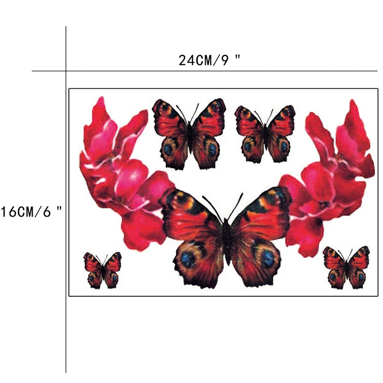 Fashion non-toxic flowers decal temporary body sticker lower back tattoo for women