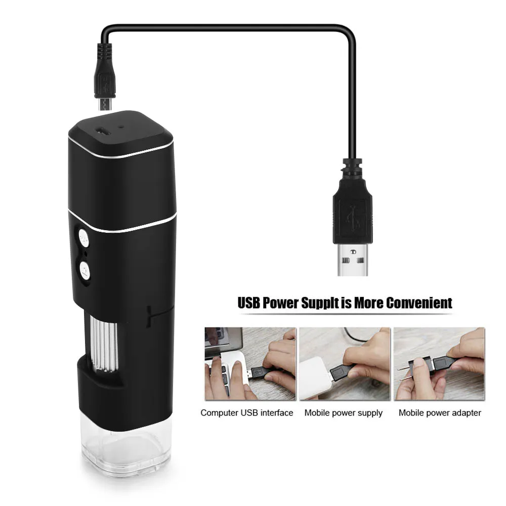 500X Zoom Wifi Digital Microscope HD Wireless Biological Microscope Rechargeable Electronic Magnifier Loupe for iOS / Android