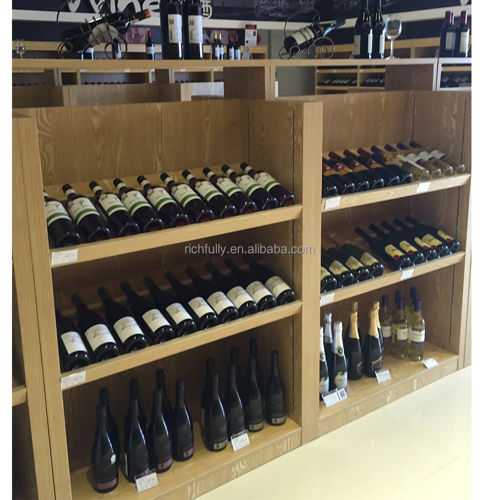 High Grade Full Wood Wine Bottle holder for Liquor/Alcohol drinks store display