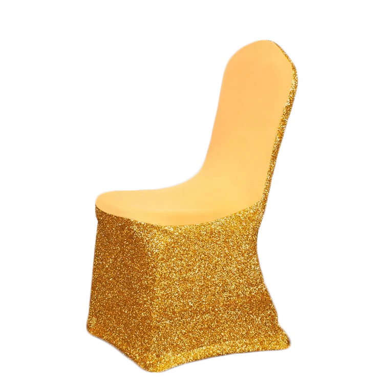 LONGSUN Gold sequin chair cover chair sashes