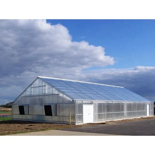 
agricultural polycarbonate greenhouse with 10mm thick polycarbonate sheet as covering insect net 