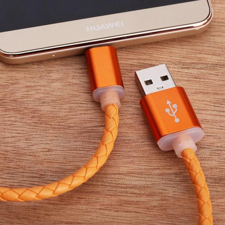 2016 Плетеный Кожаный Микро USD Кабель для Передачи Данных С Металлическим Наконечником Для S3 S4 S6 Края i9300 i9500 Примечание 4