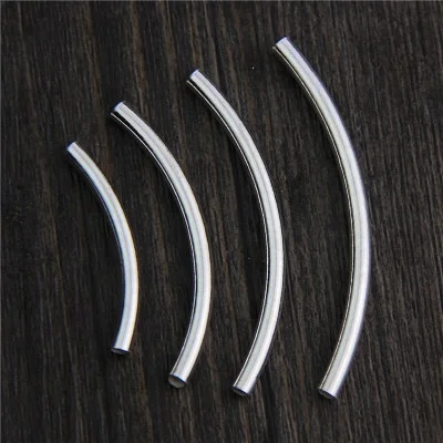 925 Sterling Silver Curved Tubes Curved Tube Spacer Bars Tubes Beads Diy Jewelry Bracelet Finding Wholesale