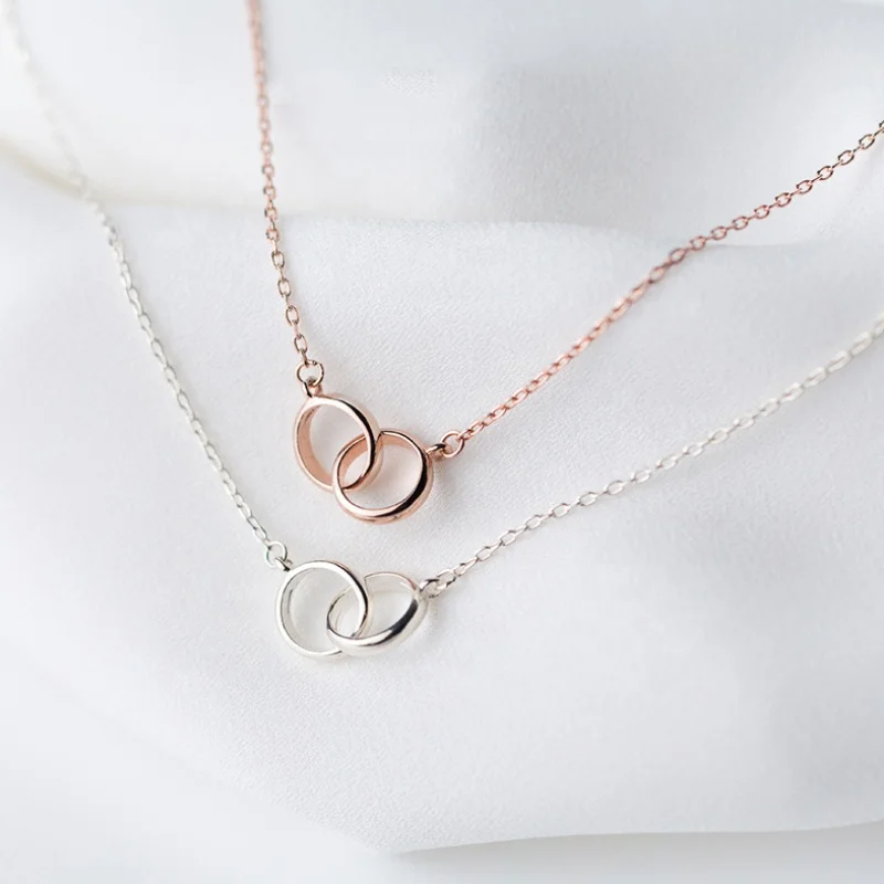 ladies Best Friends 925 Sterling Silver Interlocking Jewelry Ring