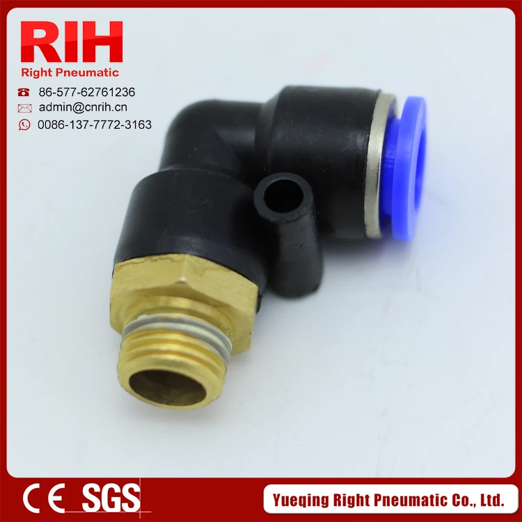 RIH Пневматический Пластиковые 90 Градусов Локоть Разъем Быстрый Push In Совместных Фитинги