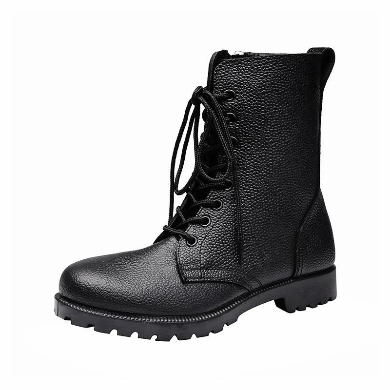 full leather black tactical boots for outdoors training
