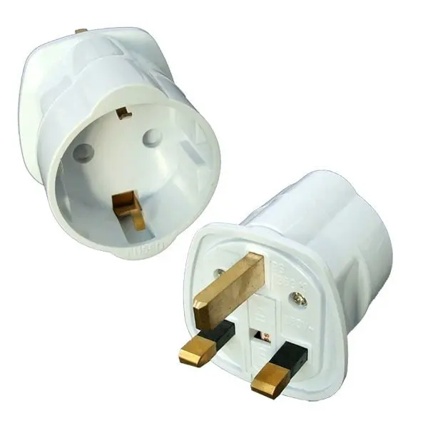 Wonplug hot sale  EU European Germany  to UK plug adapter with 13A fuse  CE   ROHS