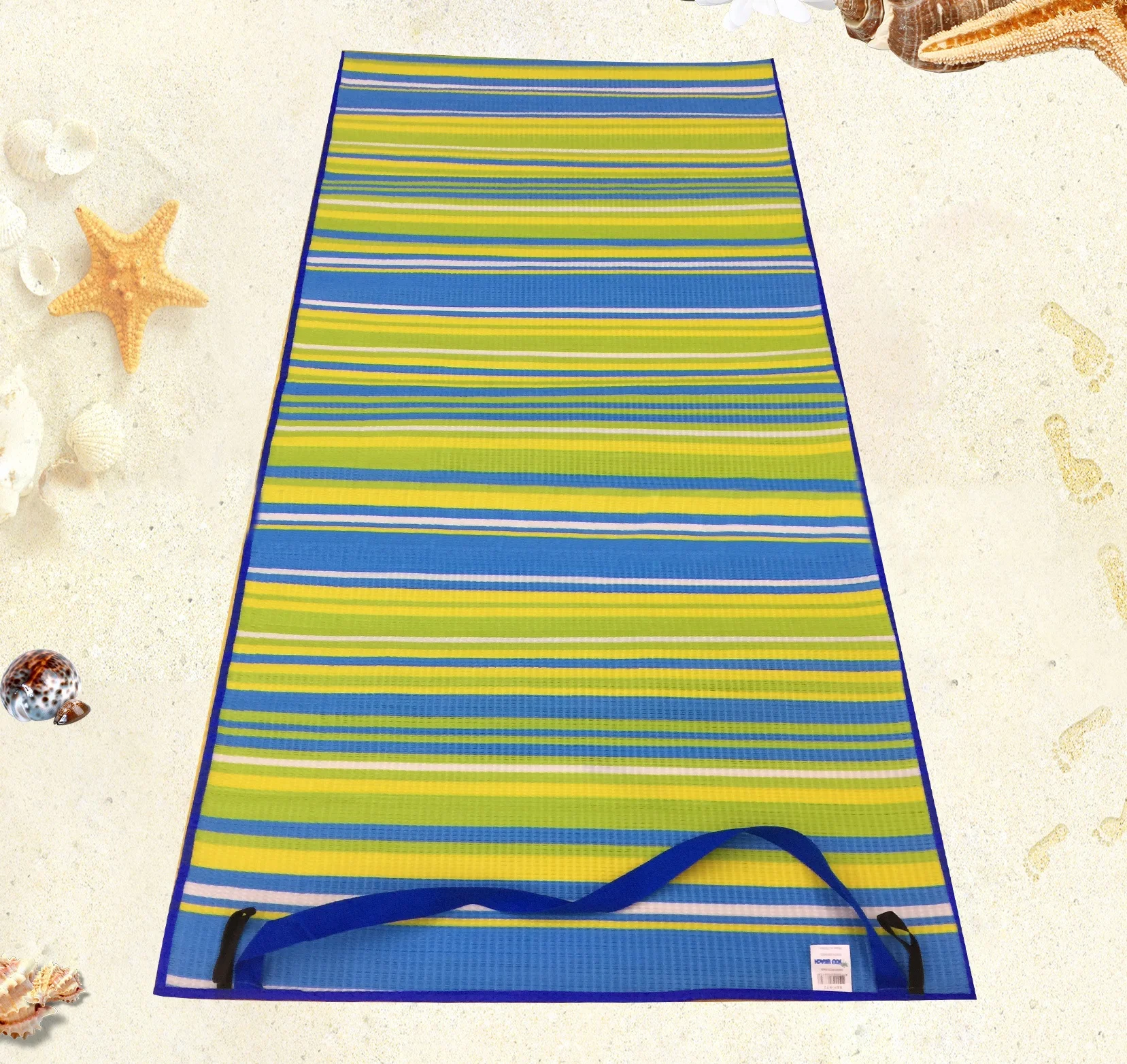 High quality customized logo roll up straw camping beach mat
