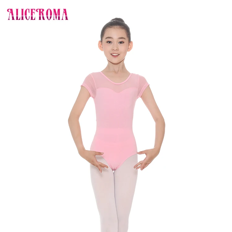 mesh sleeve with bowknot ballet girl leotard