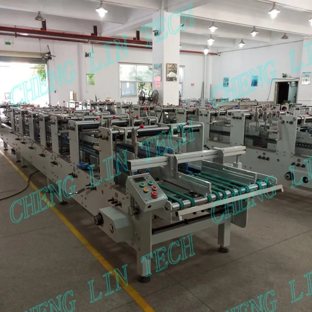 
PET PVC folding box machine die cut or soft creased line box gluing 