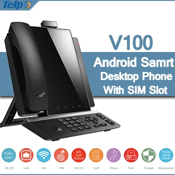 Заводская оптовая продажа Новое поступление Android Smart Fixed Desktop VoIP GSM видео телефон с поддержкой Wi-Fi