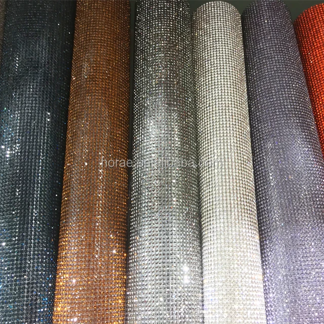 Hot sale Crystal Sheet Wholesale Rhinestone Mesh Sheet for clothing shoes and bags