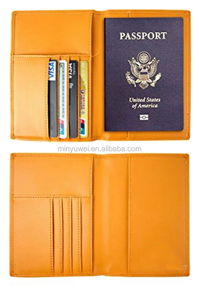 Factory OEM Genuine Leather Passport Holder Travel Passport Wallet Business Card Holder Passport case with RFID Blocking