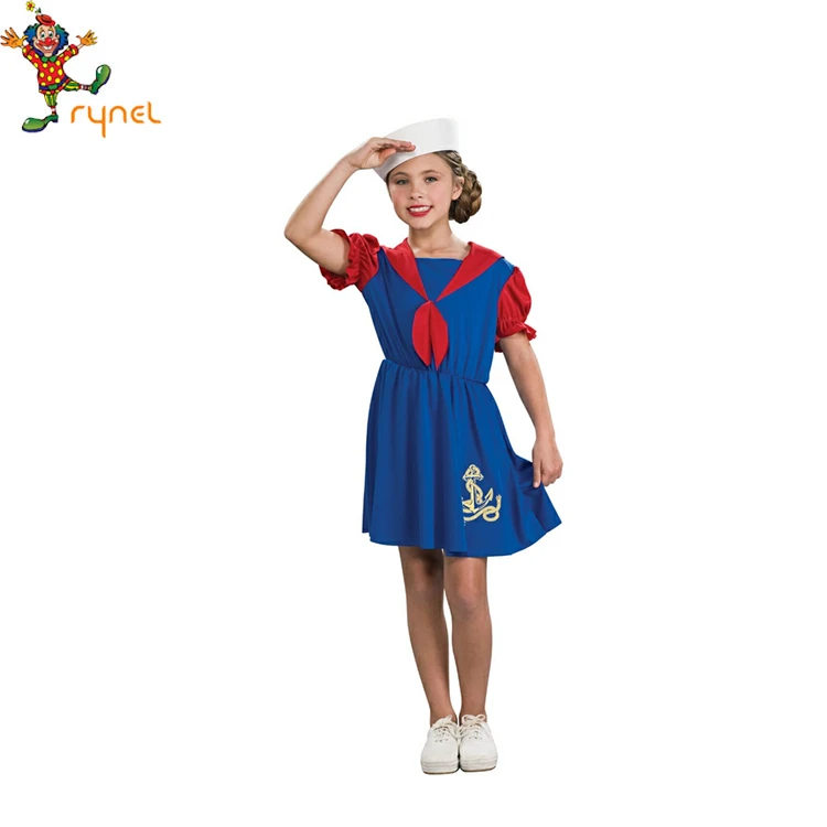 PGCC2933 Hot Sale Little Girls Fancy Dress Cute Sailor Costume Cosplay Party Costumes For Kids