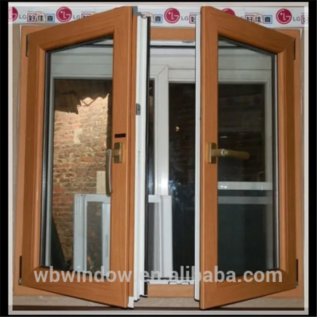 Security Pvc Upvc Windows Wood Grain Frame Bedroom Casement Swing Windows Soundproof Double Glass Upvc Pvc Casement Window