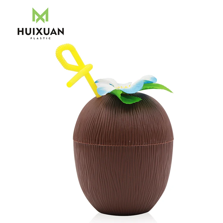 food grade BPA free coconut drink cup kids coconut shell drink water straw cup straw mug