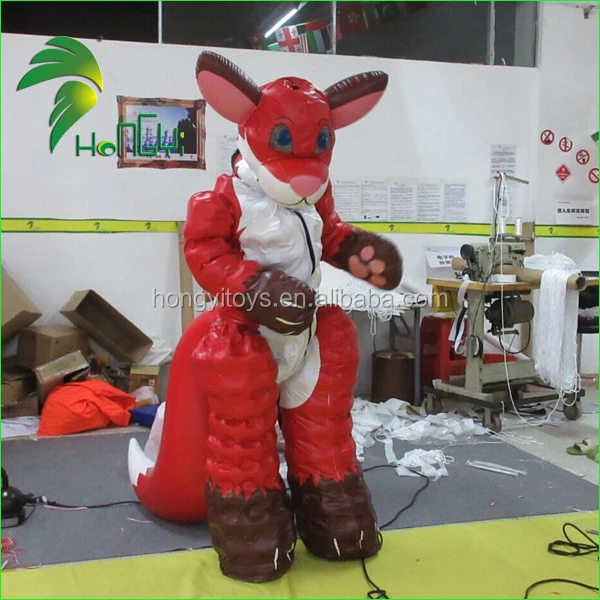 Latest Amazing Funny Moving Lovely PVC Inflatable Fox Double Layer Suit Costume