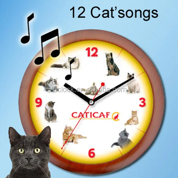 hourly music wall clock bird cat dog animal horse instrument sound wall clock