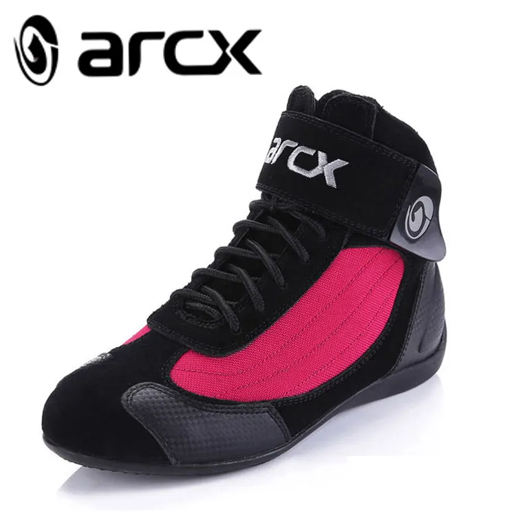 ARCX  Cow Suede Leather Waterproof Anti-skid Fashion Moto Racing Boots Motorbike Touring Riding Shoes