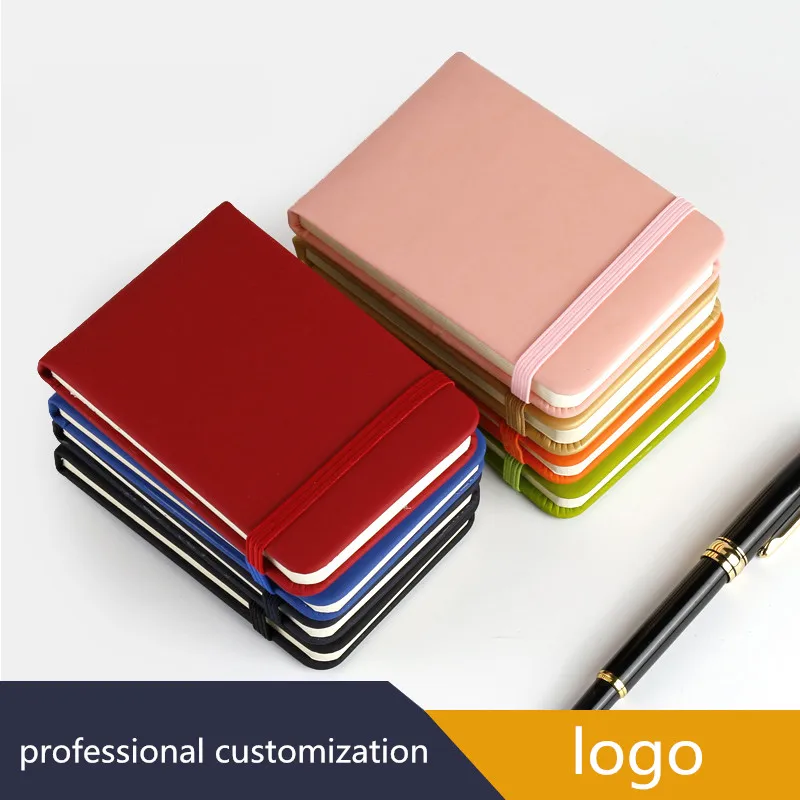 smart notebook stationery creative hand account book with elastic band customized logo printing  A7 Pocket diary