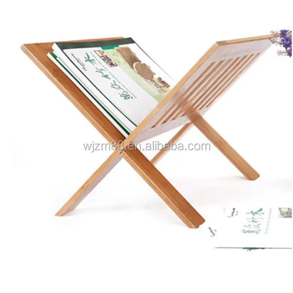 
foldable bamboo & wooden front page magazine racks, home display organizers wholesale 