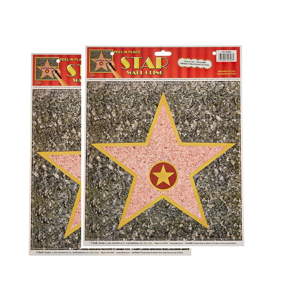 Removable (12 Pack) Personalize Your Own  Fame Decor Kit Hollywood Stars Sticker