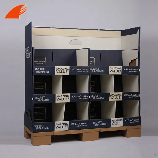 High Quality Cardboard Pallet Display Stand For Pants/Clothing Sale