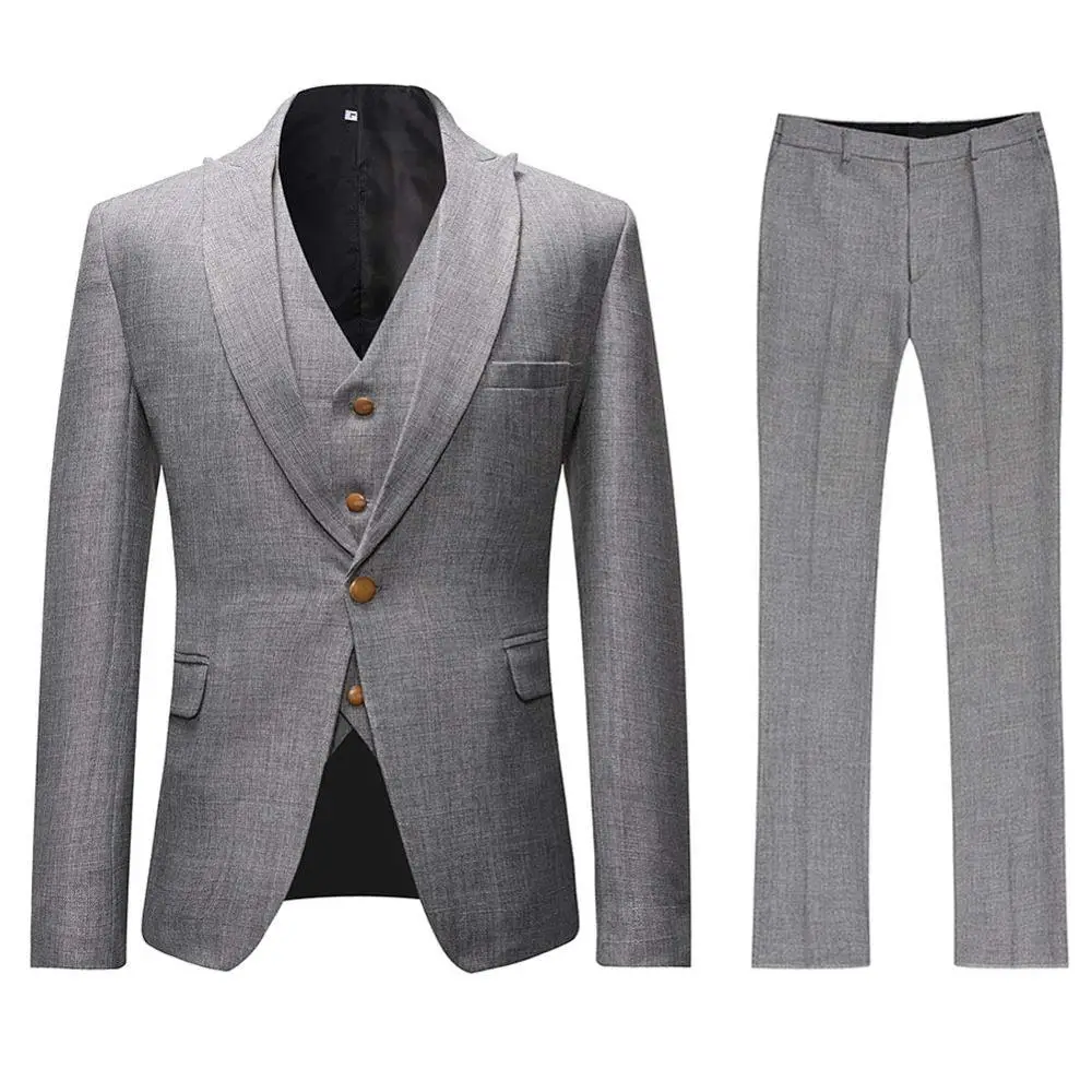 JACKETOWN Latest designs wholesale tuxedo men slim fit suits wedding suits business suits three piece polyester fabric