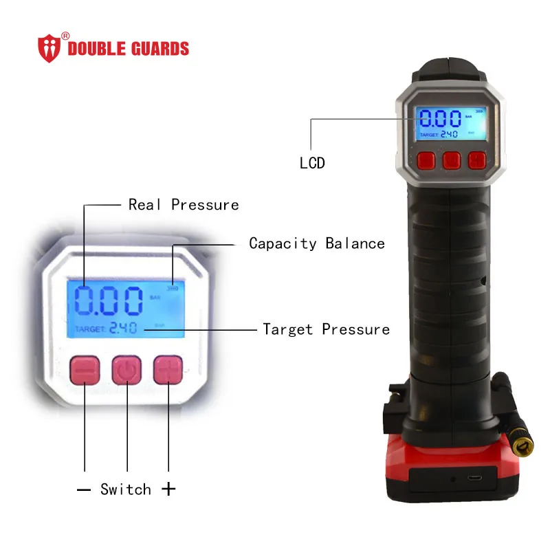 
air gun wireless tire inflator air compressor with CE ROHS 