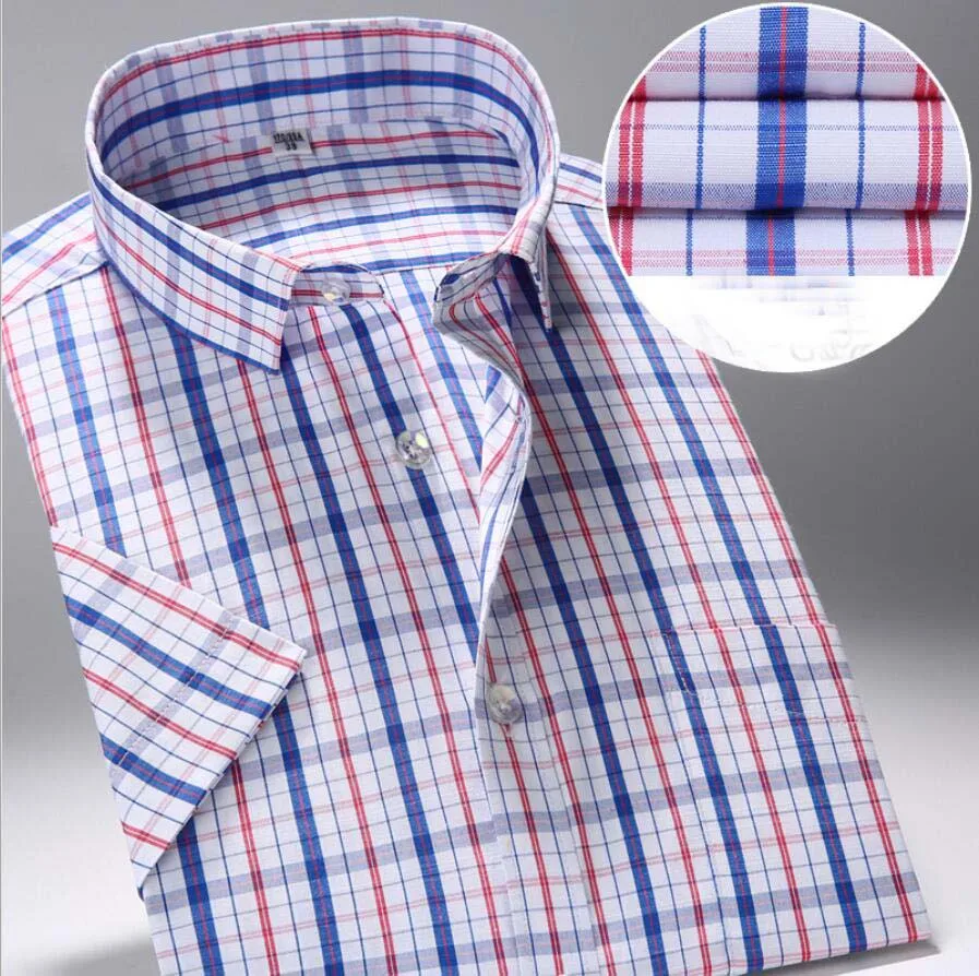 Wholesale High Quality Short Sleeve Checks Casual Shirts For Men