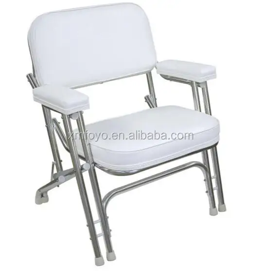China marine supplier white 304 stainless steel or aluminum boat folding chair for sale