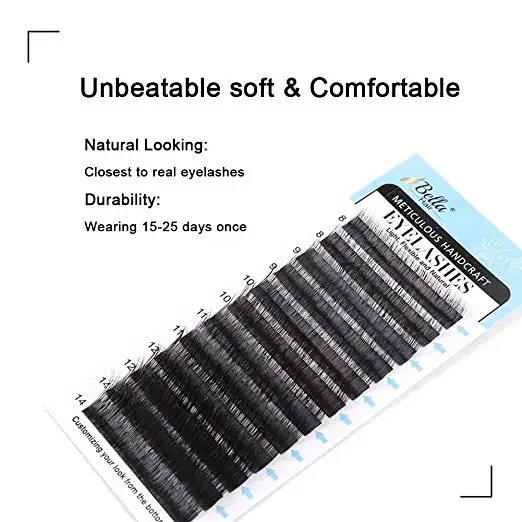 
Real Mink Eyelash Extensions B/C/D/J Curl Professional Salon Use Individual Volume Lashes 