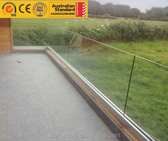 Glass railings Aluminum and glass railing Aluminum channel and laminated glass railing T-21