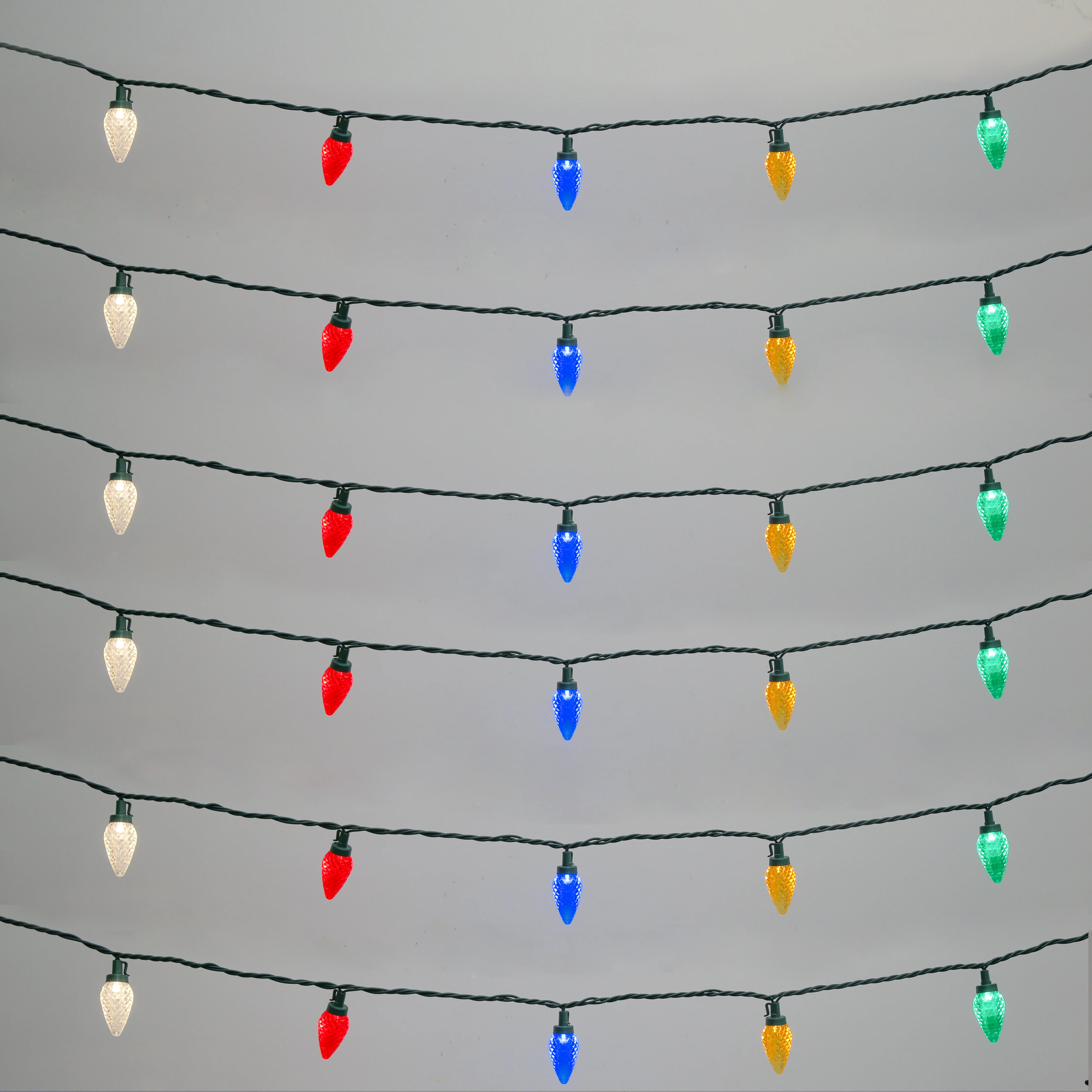 GV LED  Outdoor Decor Connectable Classic Faceted 15Ft 25LED Commercial Bulb Strawberry C9 Fairy Christmas Lights